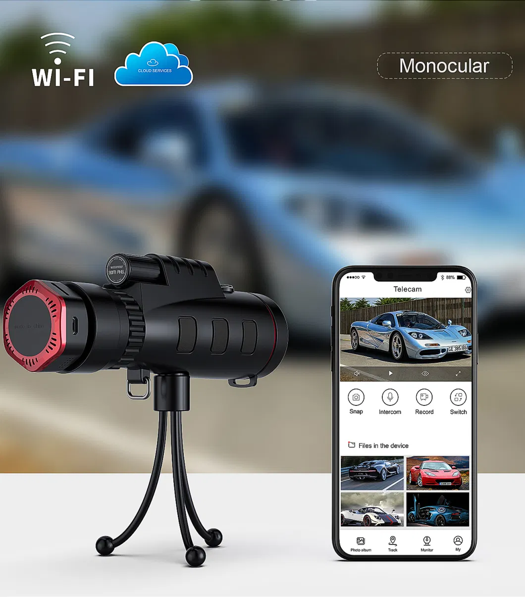Visionking 1920X1080 Pixels CMOS Monochrome Astronomy Camera with USB WiFi APP