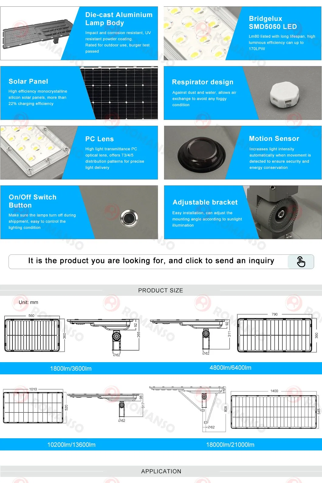 Hot Selling 50000hrs 2700~6000K 6hrs PC Lens for Dairy Cows Lamp Industrial Solar Street Light