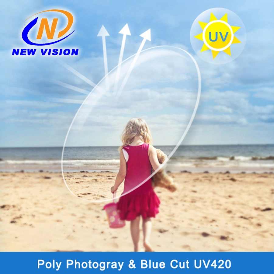 Finished PC / Poly Blue Cutting UV++ Photogrey/ Hmc/ Optical Lens