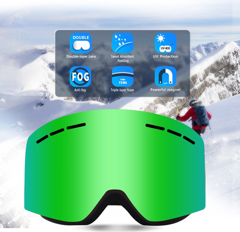 Wholesale Switch Vented Snow Goggles Removable Snow Goggle Lens