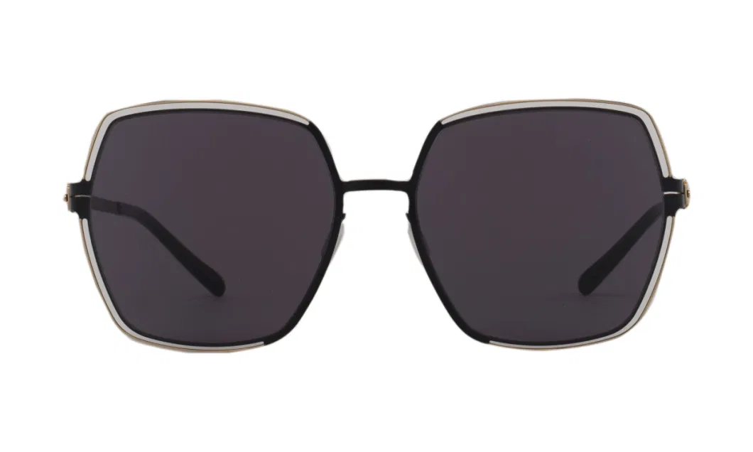 Lx20116 Square Frame Sunglasses with Acetate Frame and Metal Decoration