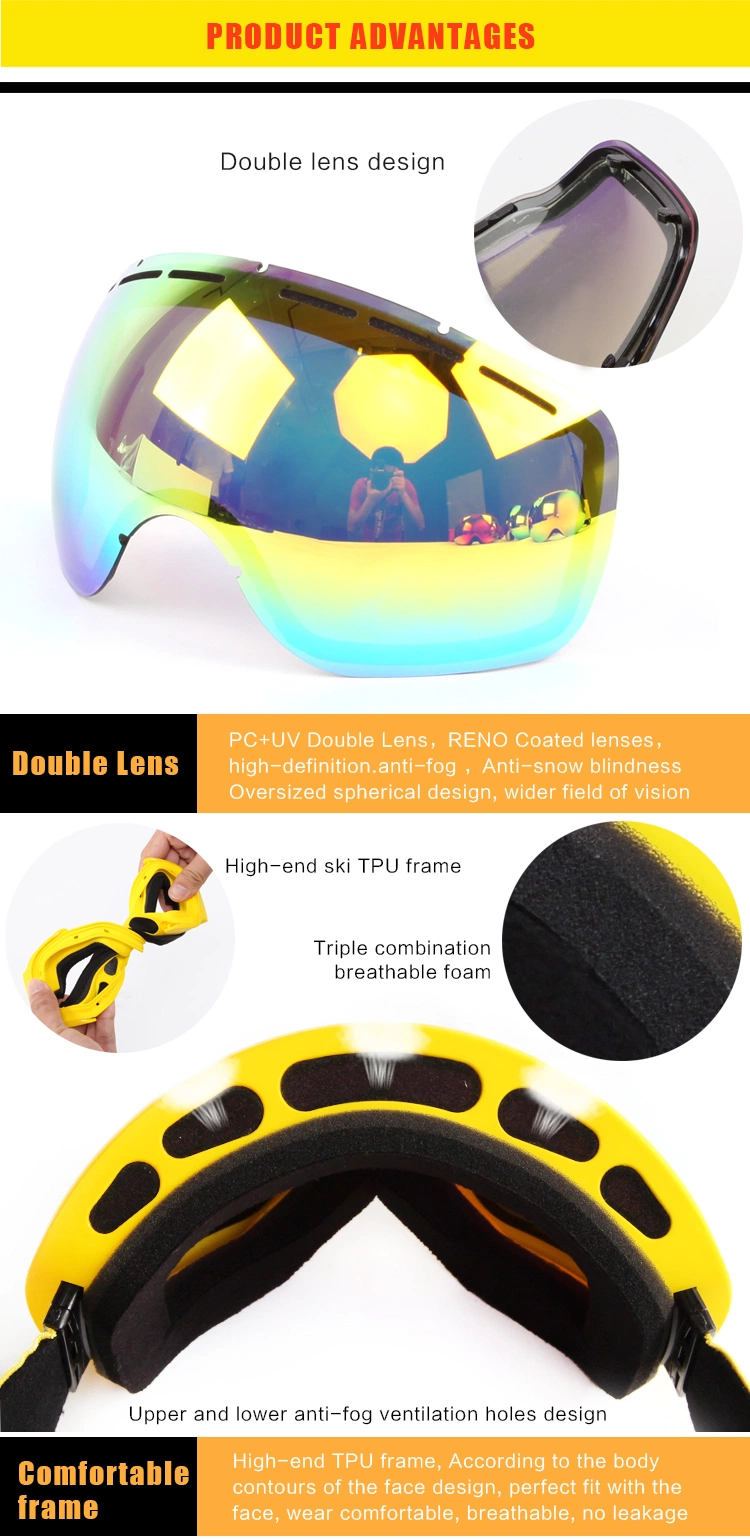 Big Frame Ski Goggles Full UV Protection Snow Sports Glasses