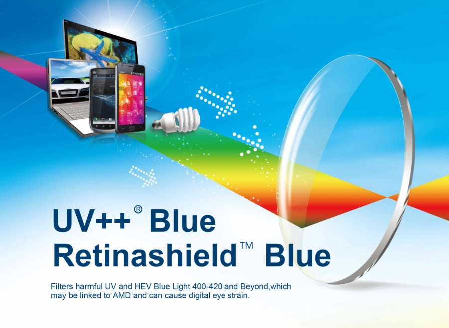 1.56 UV420 Blue Block Green Coating Optical Lens; Anti-Blue Lens