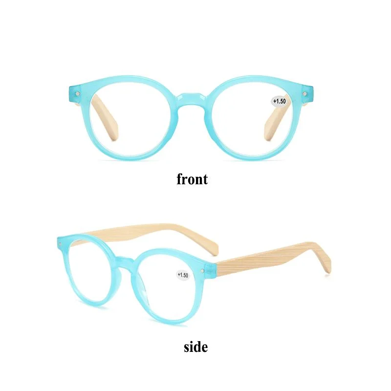 New Natural Bamboo Legs Anti-Blue Light Easy Carrying Spring Hing Reading Glasses