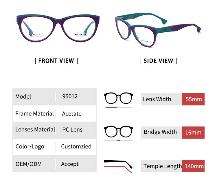 Fashion Acetate Glasses Frame Eyeglasses Eye Frame Optic