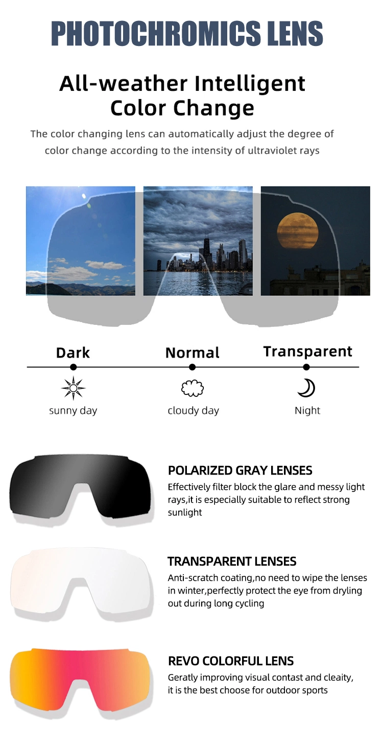 OEM/ODM Factory Custom Brand Colorful Polarized Outdoor Sports Cycling Sunglasses 3 Lens