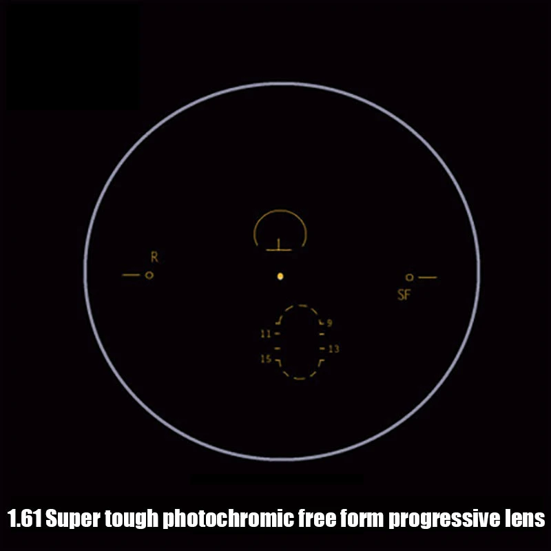 1.61 Progressive Blue Cut Pgx Shmc Optical Lens, Photochromic Gray Blue Block Lens