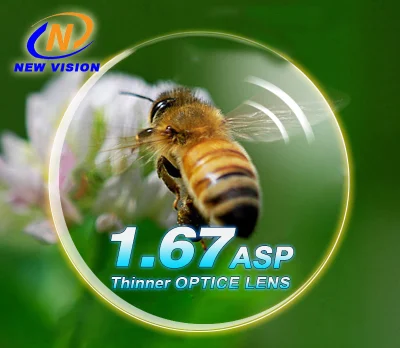 Lente ottica asferica monovisione con diametro grande 1.67