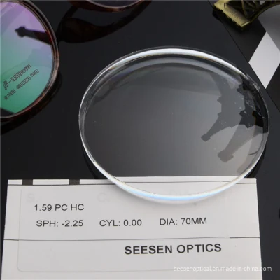 Occhiali in policarbonato PC 1.591 rivestimento duro lente sbozzata oftalmica ottica Produttori di lenti