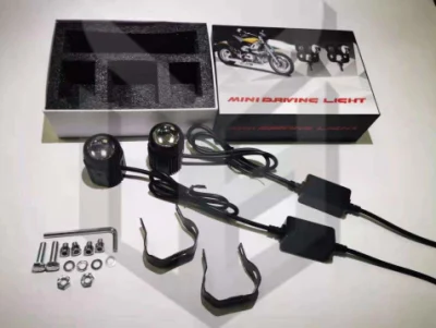 Faro a LED per motociclette, 8-80 V, 12 W, lente per proiettore IP67 a due colori Guida scooter ausiliario