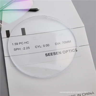 Occhiali in policarbonato PC 1.591 rivestimento duro lente sbozzata oftalmica ottica Produttori di lenti