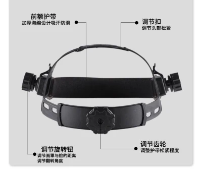 Fornitura di fabbrica maschera protettiva casco saldatore Solar saldatura auto oscurante Regolazione della paraluce dell&prime;elmetto con lenti antiriflesso