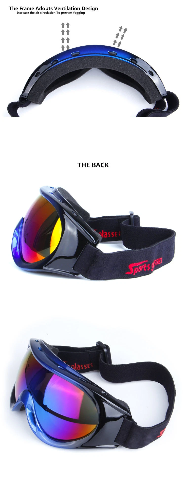 The New Wholesale Professional Single-Layer Wind-Resistant Lens Ski Glasses
