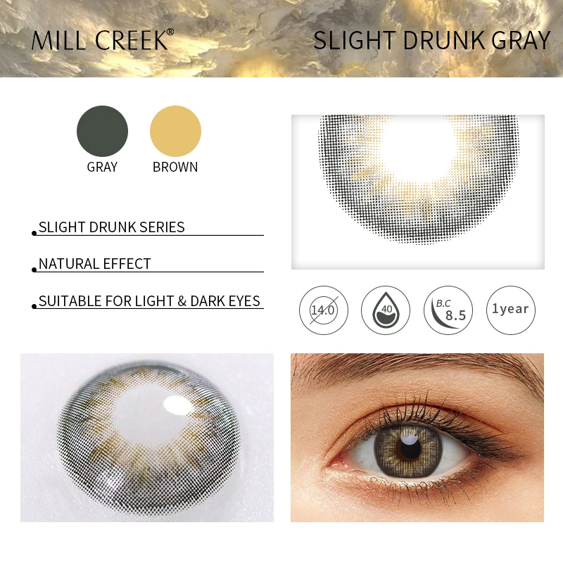 Beautylens Slight Drunk Gray Contacts Mixed Color Soft Cheap Colored Contact Lenses Wholesale Yearly Eye Cosmetics Contact Lenses