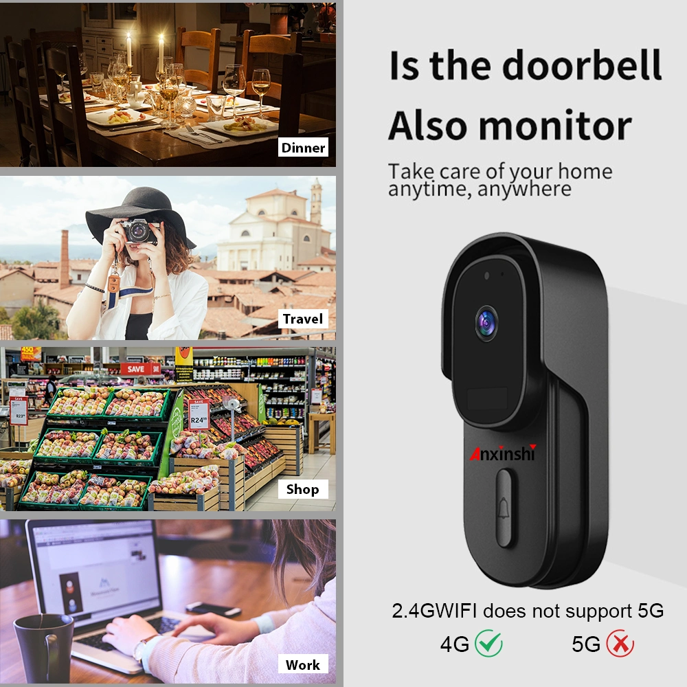 Tuya Video Doorbell Smart Waterproof WiFi Wireless Door Bell DC AC Battery Powered 1080P 2MP Camera Works with Alexa Google