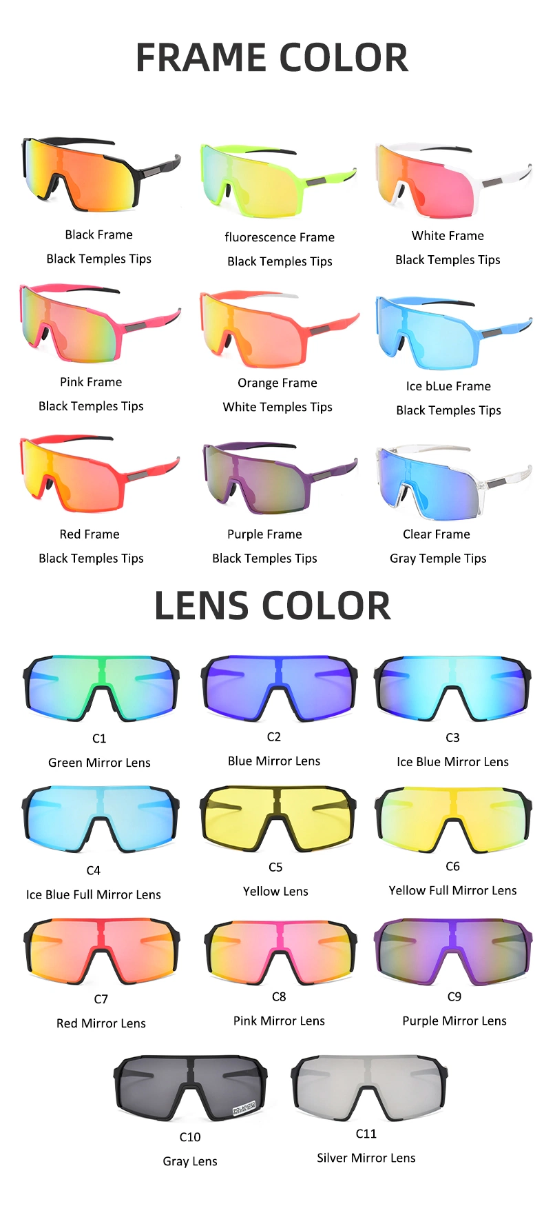 Wholesale Fashion Design Youth Mirror Lens UV Protection Outdoor Baseball Sport Sunglasses