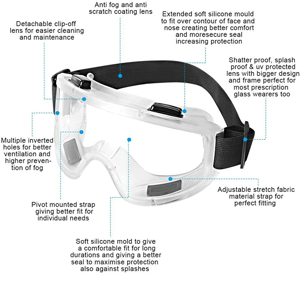 Wholesale Personal Protective Equipment Impact Resistant Protection Anti Fog Safety Glasses