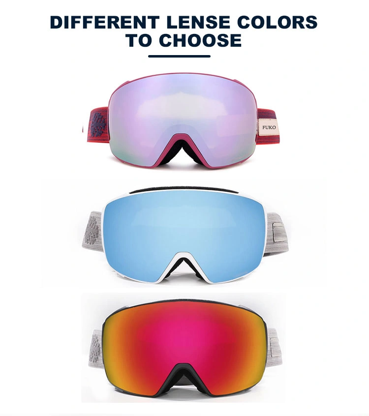 Fashion Revo Anti-Fog Snow Ski Goggles with Changeable Lens