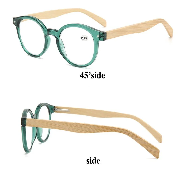 New Natural Bamboo Legs Anti-Blue Light Easy Carrying Spring Hing Reading Glasses