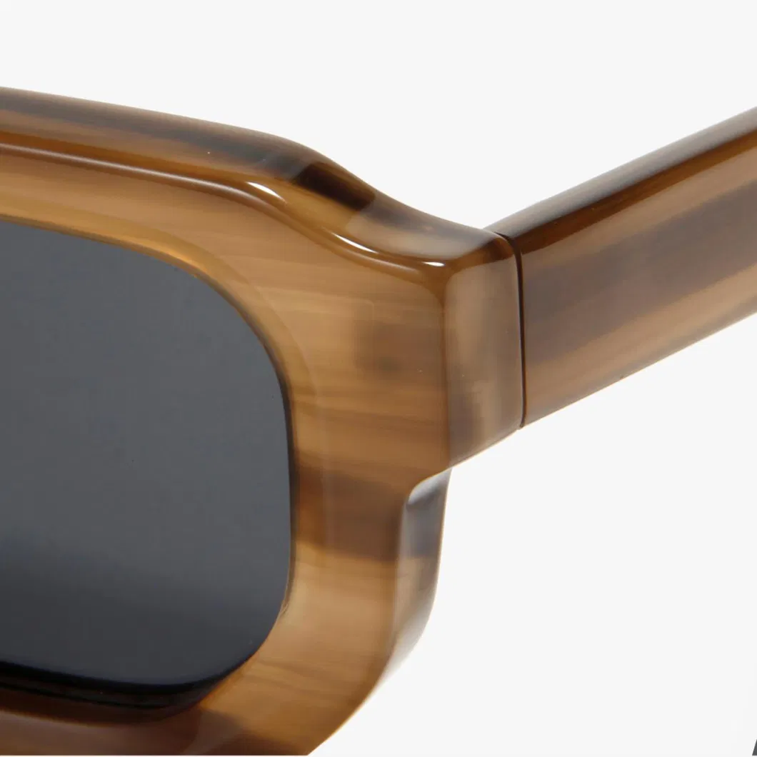 New Style Polarized Lenses Trendy Competitive Crystal Frame UV400 Like Wood Acetate Sunglasses