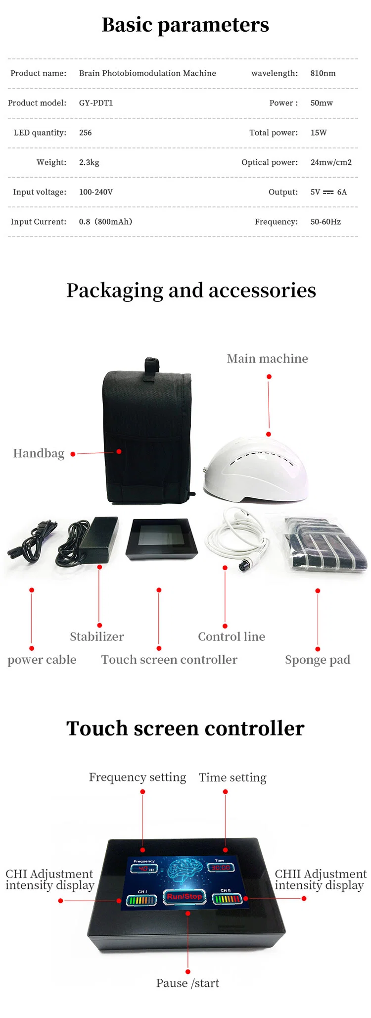 Traumatic Brain Injury Treatment Neurofeedback Physiotherapy PDT Machine 810nm LED Phototherapy Photodynamic Therapy Brain Photobiomodulation Wearable Equipment