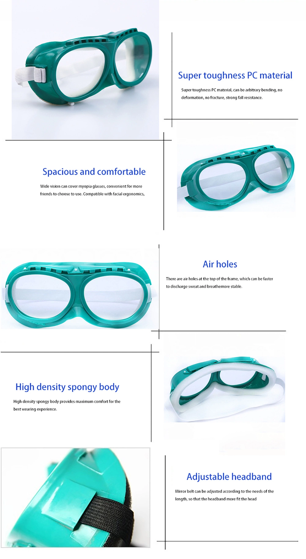 Anti-Fog Goggles Protect Clear Lenses with Vent Holes and Splash Eye Protection Safety Glasses