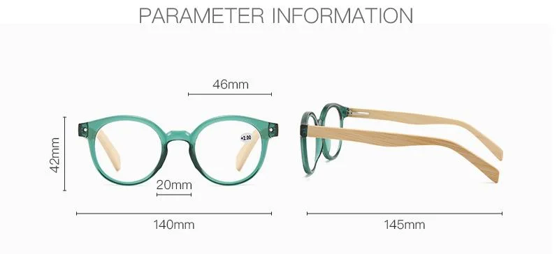 New Natural Bamboo Legs Anti-Blue Light Easy Carrying Spring Hing Reading Glasses