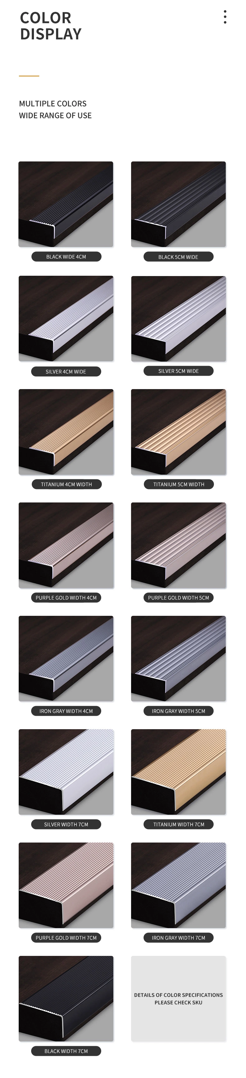 Luxury Aluminium Profile Commercial Stair Edge Nosing