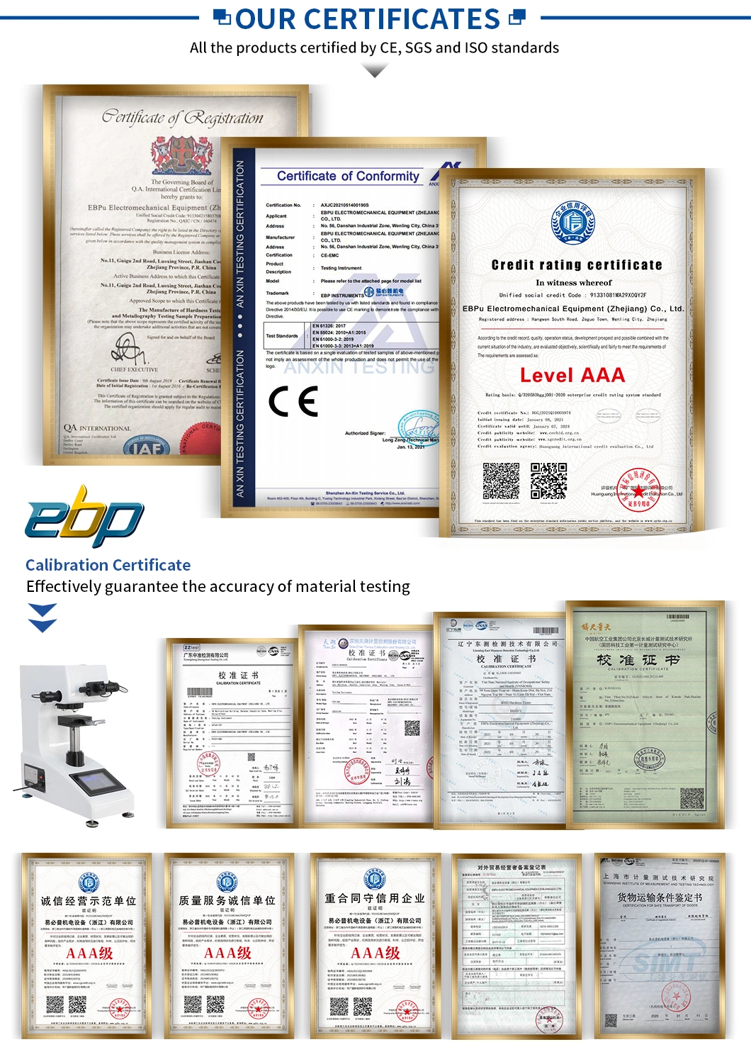 High Guiding Accuracy Vickers Hardness Measuring Instruments with CE Certification