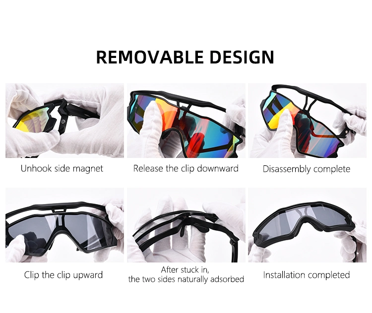 Usom Three Lens Tr90 Frame Outdoor Sport Sunglasses for Driving Cycling Fishing Glasses