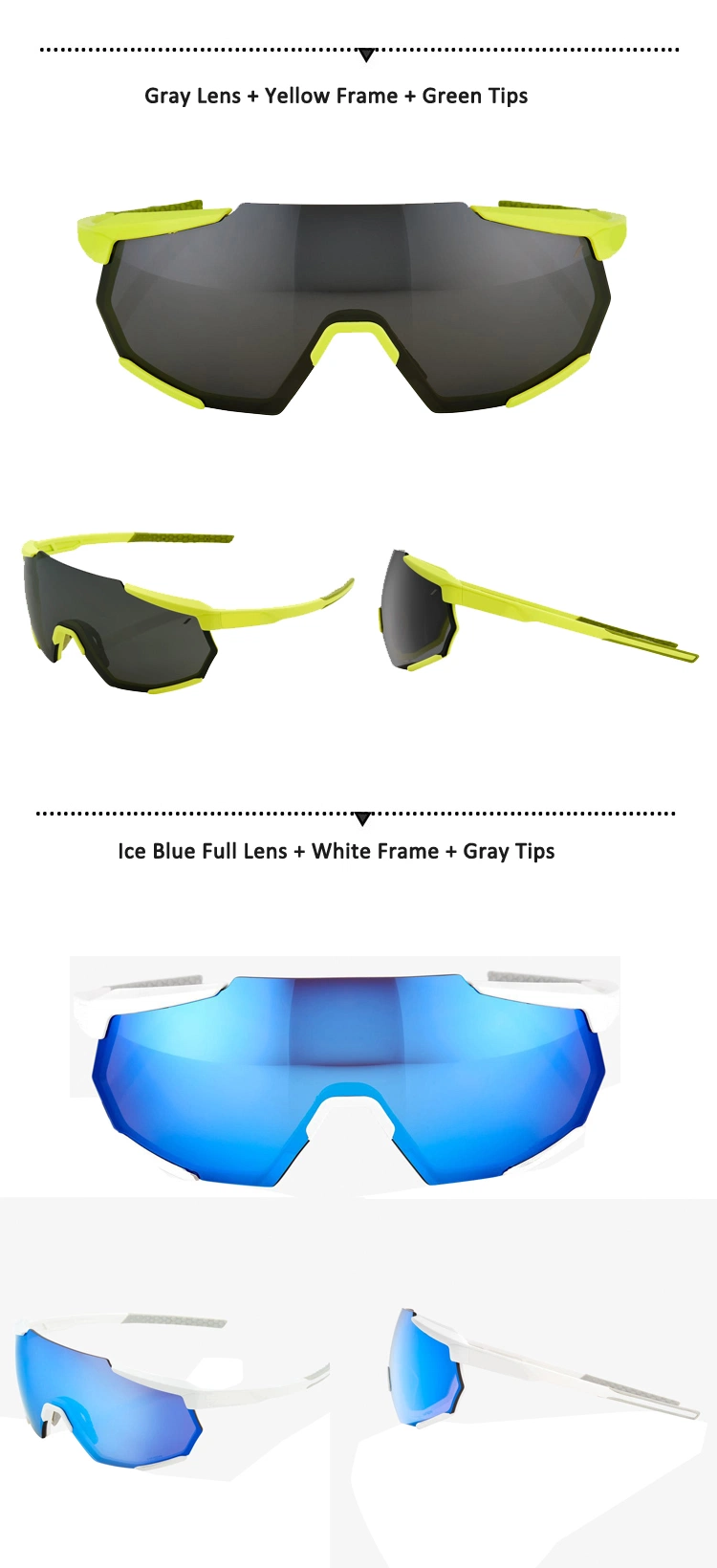 New Arrival Oversize Lens Cycling Sport Sunglasses for Women and Men