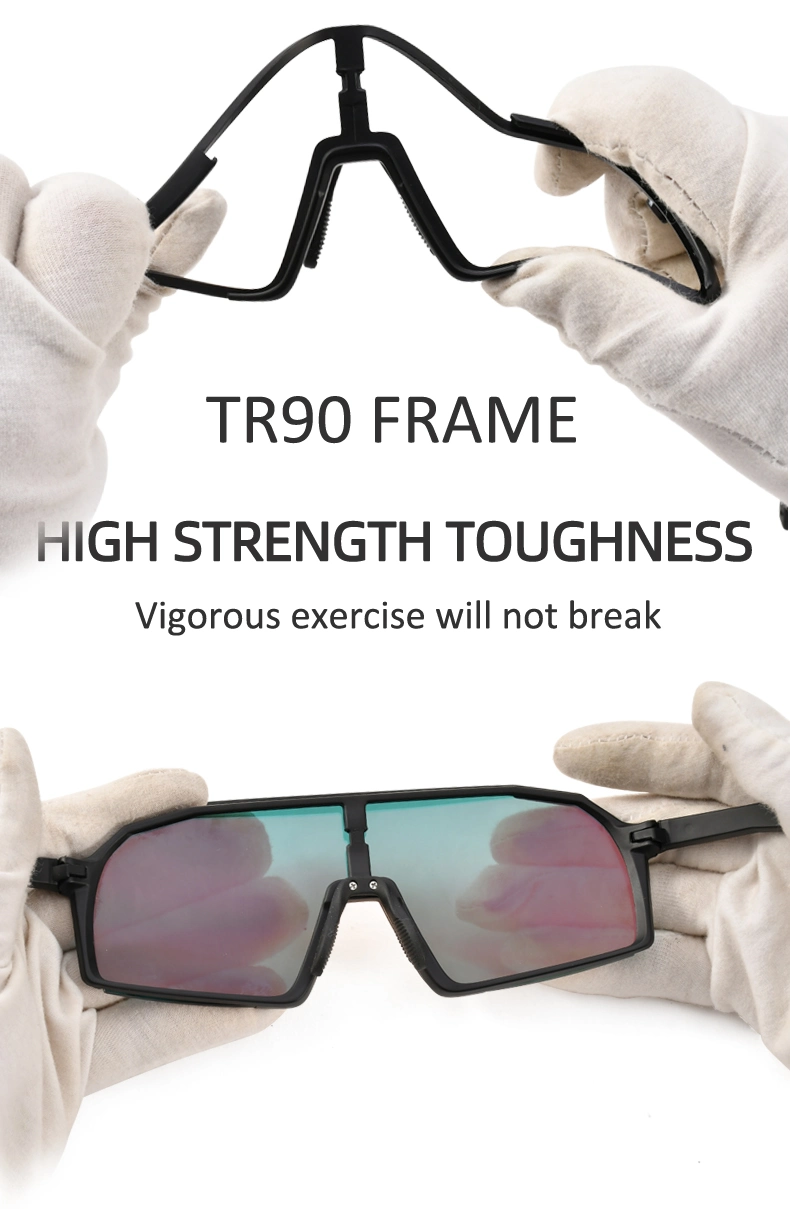 Tr90 Flexible Frame Custom Logo Outdoor Polarized Running and Sport Sunglasses