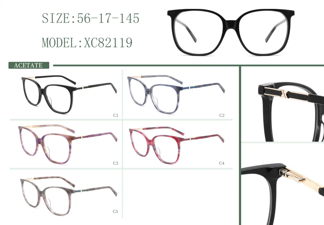 Latest Model Basis Style Square Acetate Colorful Demi Unique Retro Simplicity Eyewear Vision Optical Frames