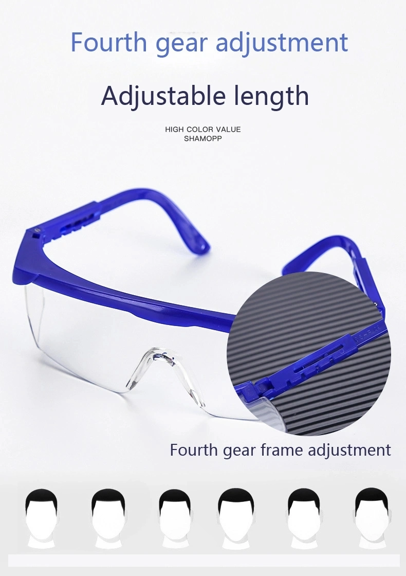 Adjustable Mirror Leg Safety Goggles Clear Lens Protective Safety Glasses with CE En 166