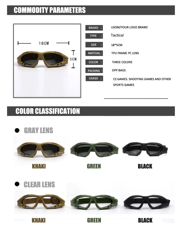 Tactical Goggles Outdoor Windproof Cycling Sunglasses Anti Impact Promotional Tactical Shooting Glasses