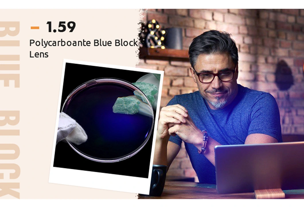 Polycarbonate PC Blue Protect UV420 Blue Cut Hmc Anti-Blue Ray Lens Ar Green /Blue Coating Optical Lenses