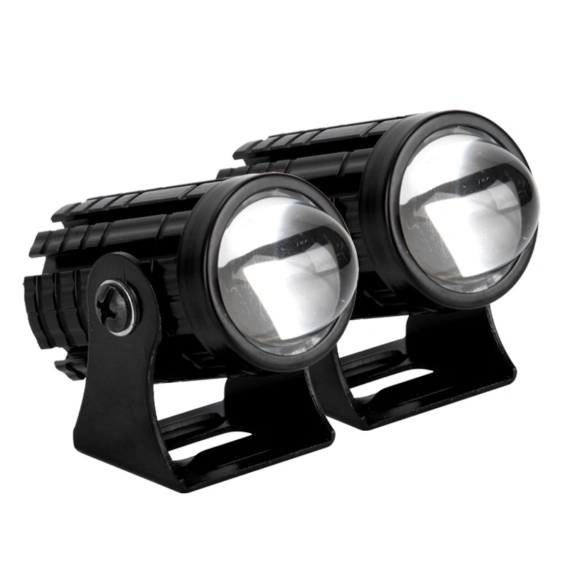 12V Dual Color Mini Spotlight LED Motorcycle LED Headlight Light Driving Fog Projector Lens