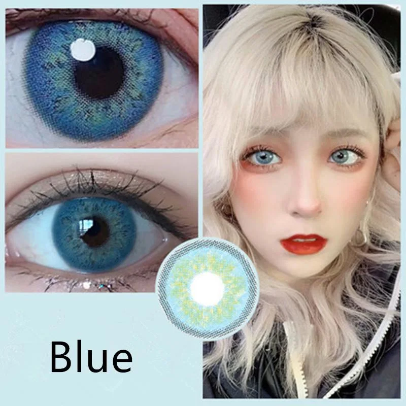 Custom Cosmetic Prescription Husky Blue Eye Contact Lenses