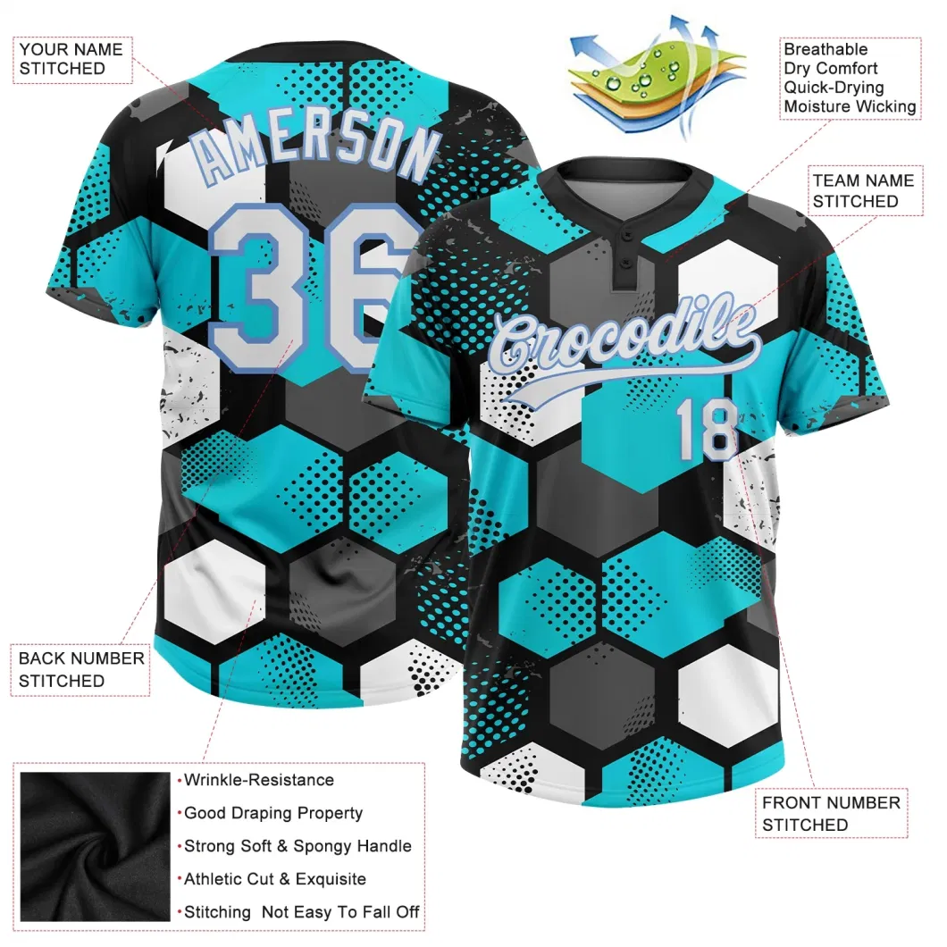 Wholesale Custom Unique Design Men&prime;s Baseball Uniform Full Sublimation Printing Softball Jerseys Short Sleeve Baseball Shirts Soccer Tops Jersey