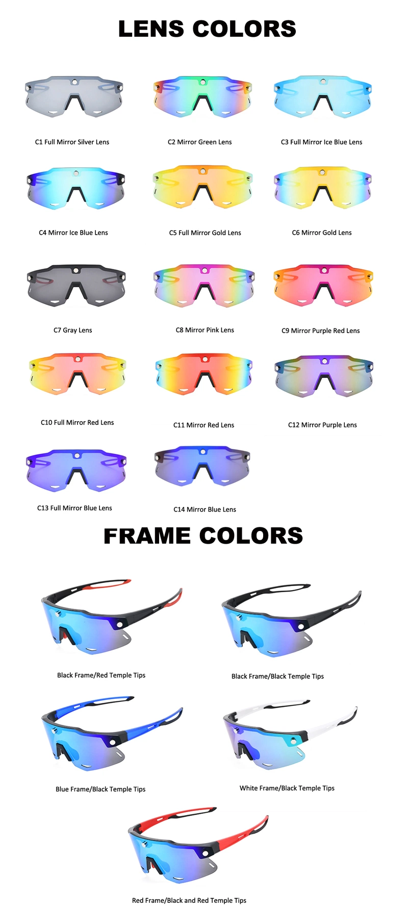 Wholesale Frameless Oversize Outdoor Biking Sun Glasses UV Protection Sport Sunglasses