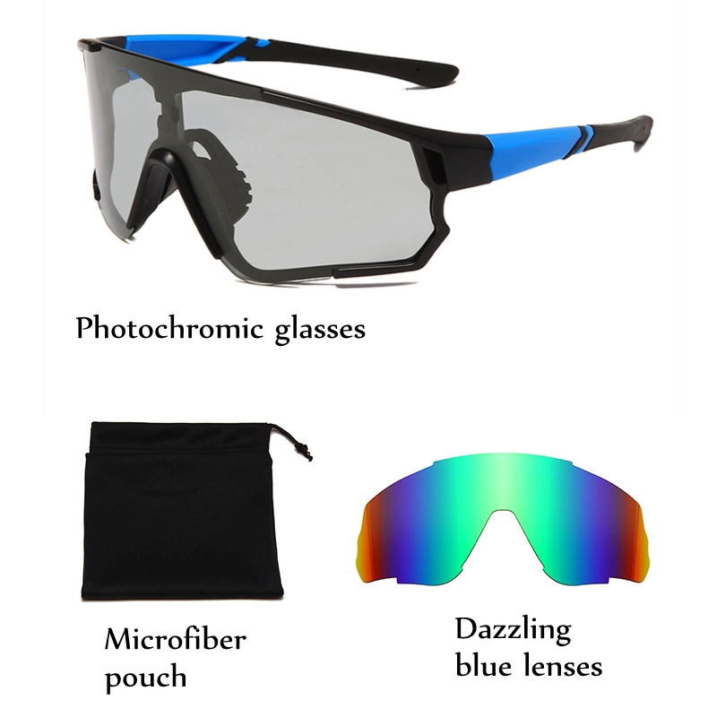 Amazon Outdoor Cycling Brand Sports Intelligent Photochromic Sunglasses with Replaceable Lenses