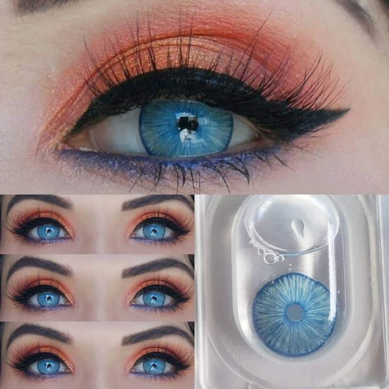 Custom Cosmetic Prescription Husky Blue Eye Contact Lenses