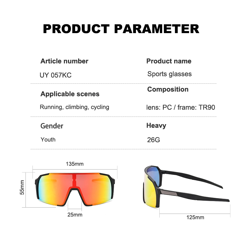 Tr90 Flexible Frame Custom Logo Outdoor Polarized Running and Sport Sunglasses