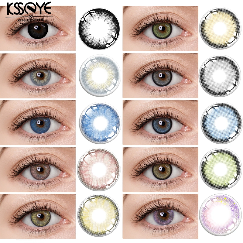 Ksseye Colored Prescription Contact Lens Cheap Price Wholesale Blue Color Eye Lenses