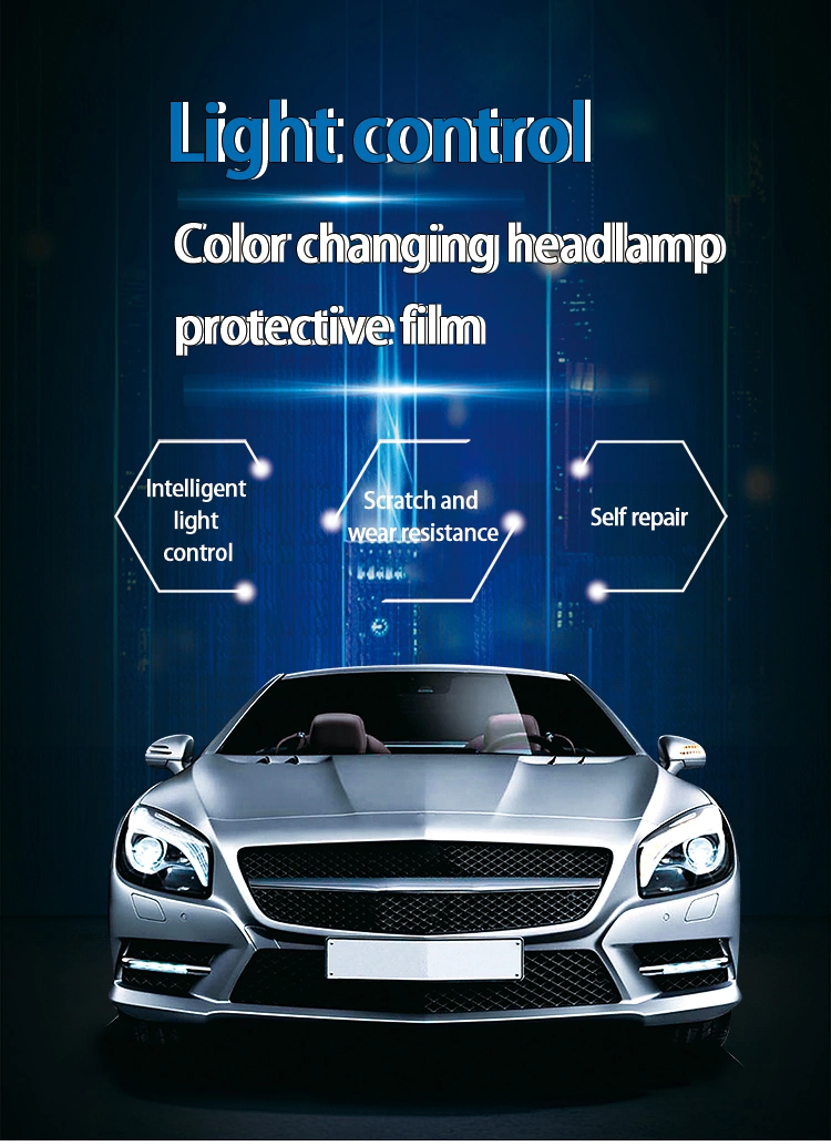 UV Photochromic Headlight Automobile Tail Light LED Lamp Film TPU Light White to Black Paint Protection Film Ppf