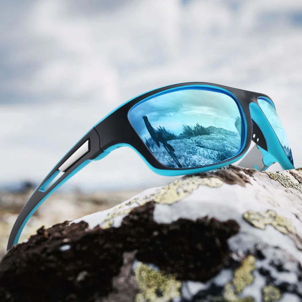 Polarized Sports Sunglasses for Men Women, Fishing Driving Rectangular Goggles UV400 Protection