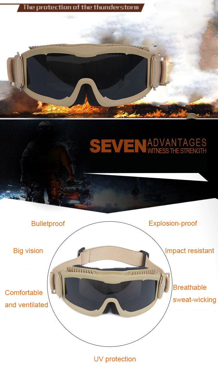 Wholesale Factory Myopia Tactical Glasses Equipment Wind-Proof CS Shooting Impact Resistance Glasses in Stock