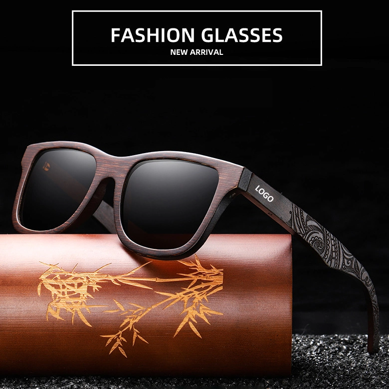 Hot Glasses for Men and Women Personality Polarized Customized Sunglass Female Bamboo and Wooden UV400 Fashion Sunglasses