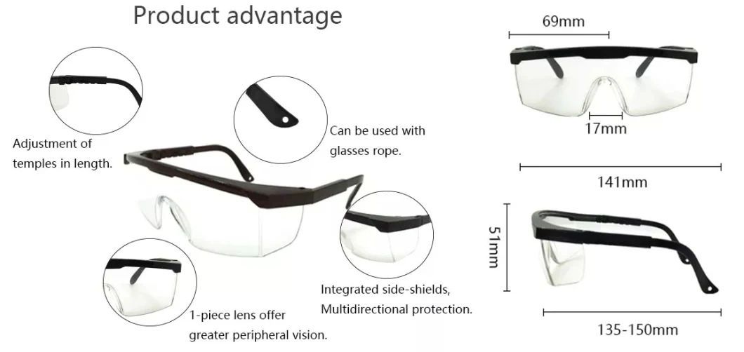 Chemical Resistant Work Medical Anti-Fog Safety Glasses