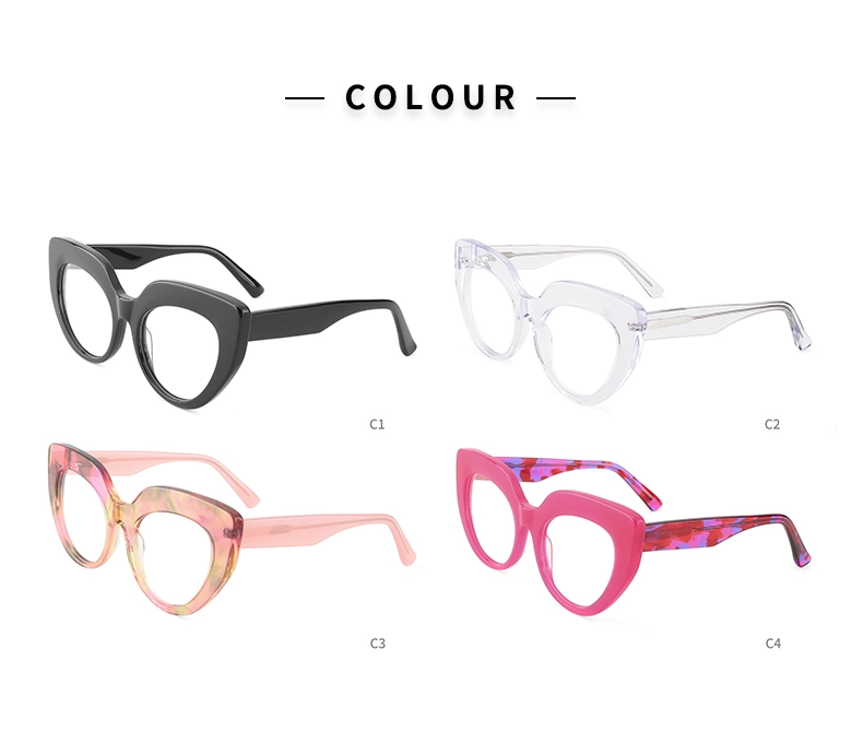 Stock Low Price Cat Eye Acetate Optical Frames for Glasses